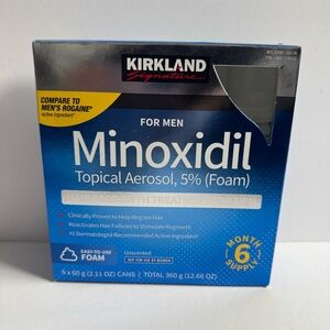 Brand New Kirkland Signature Topical Aerosol 5% Minoxidil Foam (6x60g)